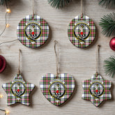 Dennistoun Tartan Crest Christmas Ceramic Ornament